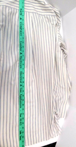Arrow Men's Shirt Button Down Long Sleeve Wrinkle Free SizeXLT White Blue Stripe - Picture 5 of 8