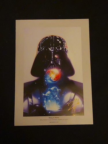STAR WARS Autograph Art Print Lot Tsuneo Sanda Darth Vader Yoda R2D2 Lucasfilm - Picture 6 of 6