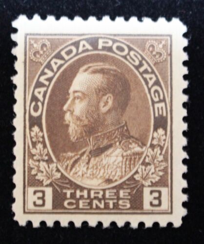 CANADA - ADMIRAL ISSUE - GEORGE V - 3 CENT - BROWN - UN#108 - VF NH - Picture 1 of 3