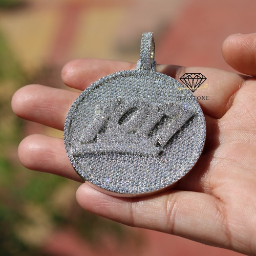 6.42 ctw Simulated Diamond 14K White Gold Over Customized Number Pendant 2.5" - Picture 5 of 9