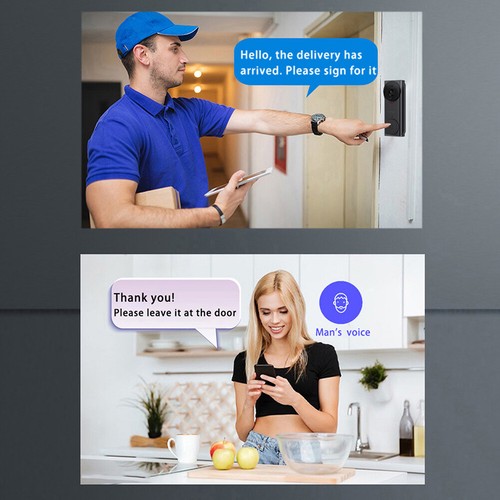 Smart Wireless WiFi Video Doorbell Security Ring Phone Camera Door Bell Intercom - Picture 4 of 14