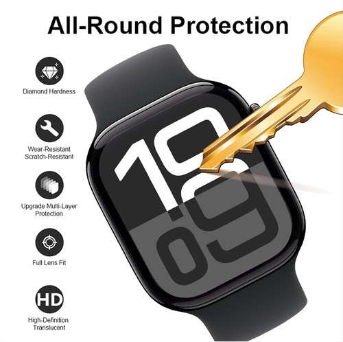 2 x verre de protection 3D pour Apple Watch 10 42 mm / 46 mm film blindé Full Screen CURVED - Photo 5 sur 11
