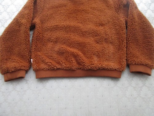 Catimini Girl's Warm Caramel Brown Faux Fur Sweatshirt Top w/Embroidery, Sz 10 - Picture 8 of 8