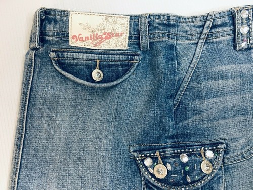 Vanilla Star Youth Sz. 12 Blue Jean Skirt - Lots of Bling - 6 Pockets - SO Cute! - Picture 2 of 8