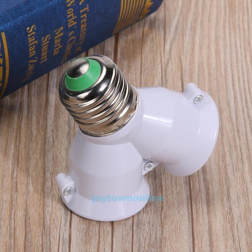 2 in 1 E27 Lamp Socket Splitter Adapter Light Double Y Bulb Base Stand Holder - Picture 3 of 11