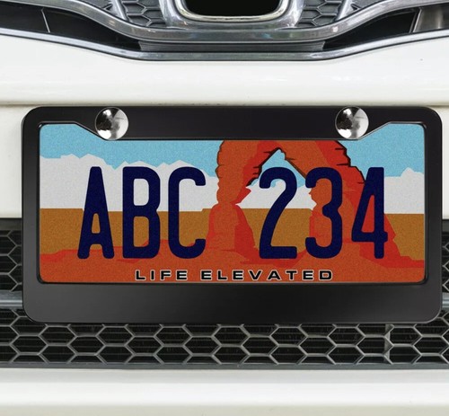 2Pcs Black Metal License Plate Frame Tag Cover Screw Caps Stainless Steel New - Bild 5 von 8