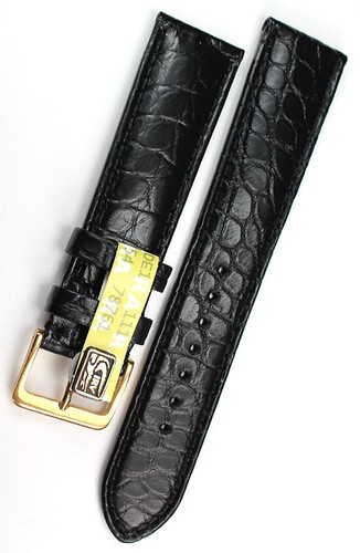 Uhrenarmband 20mm /18mm Top Louisiana Alligator made GERMANY Krokoband schwarz