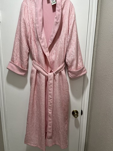 Vintage Morgan Taylor Intimates Pink Textured Robe Size Large