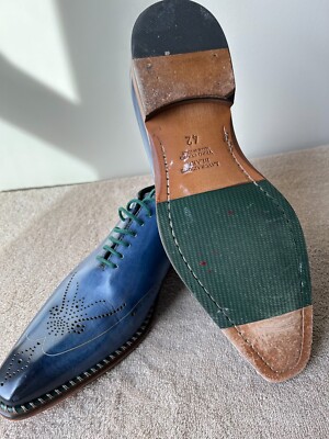 Jose Real Men Size US 9 Shoes Blue Hand Made Italy Leather  display picture 3
