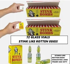 Stink Bombs -72  STINK BOMBS Absolutely Disgusting Rotten Egg Smell Fart Bomb