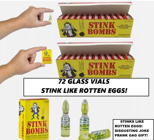 Stink Bombs -72  STINK BOMBS Absolutely Disgusting Rotten Egg Smell Fart Bomb