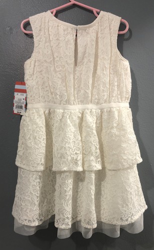 Cat & Jack Girls Lacey Dress Cream Colored 5T Sleeveless Flower Girl Easter - Picture 2 of 12