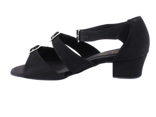 Zapatos de baile para mujer West Coast Swing tacón bajo 1,5 marrón satinado negro nobuck 1679 - Imagen 21 de 24