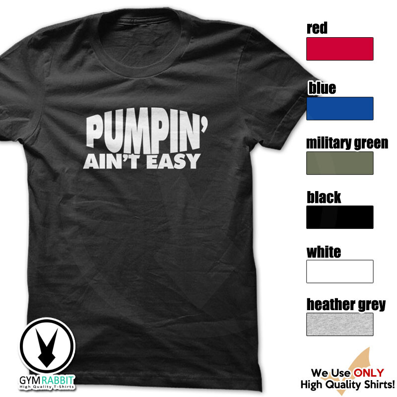 PUMPIN/' AIN/'T EASY Gym Rabbit T-Shirt Workout BodyBuilding Weightlifting MMA 795