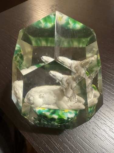 Antiker Briefbeschwerer Paperweight Reh Jagd Jäger Figur im Glas Lauscha - Bild 3 von 10