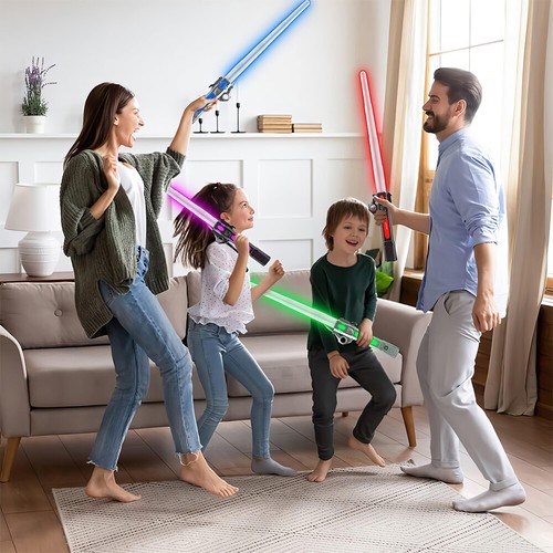 Retractable Light Sabers LED Lightsaber Toys For Christmas Halloween Kid Cosplay - Picture 14 of 18