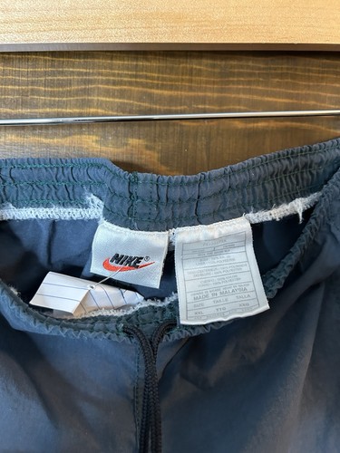 Nike Swoosh pantaloncino uomo vintage anni 90 taglia 2XL grigio blu nylon giacca a vento - Foto 3 di 4