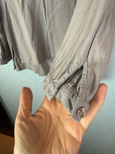 Spense Blouse Womens Medium Gray Long Sleeve Boho Tunic Embroidered Lace Top - Picture 4 of 11