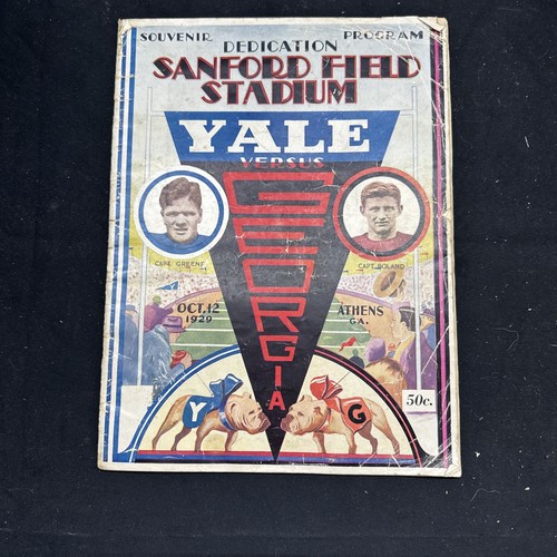 Original Stanford Field Stadium Souvenir Program Oct. 12, 1929 Athens Ga