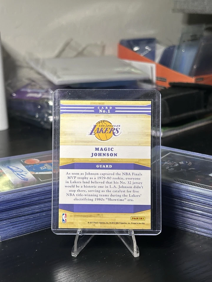 2012-13 Panini NBA Hoops Franchise Greats 1 Magic Johnson - Image 2 of 2