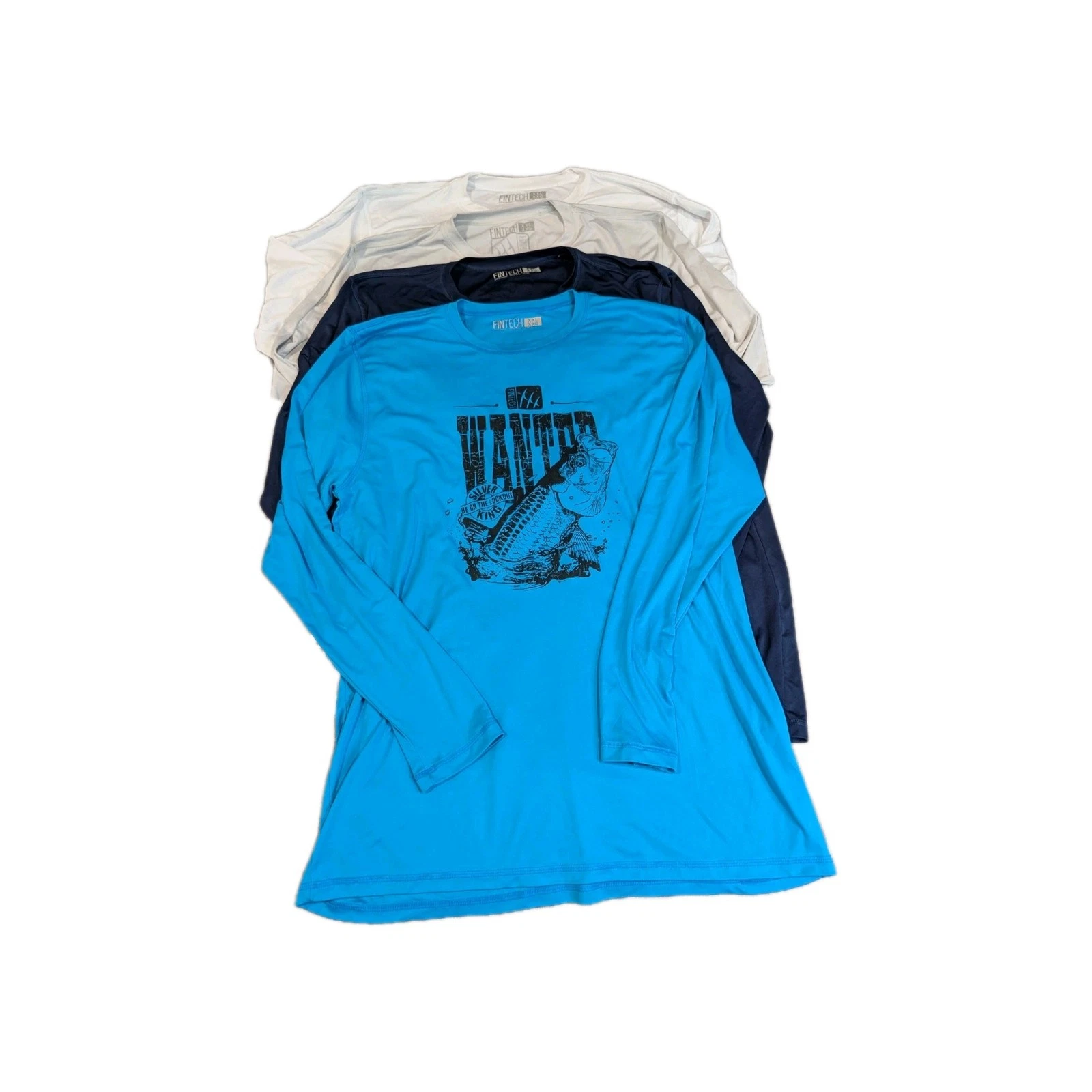 Fintech Mens Long Sleeve Graphic Shirts XXL Bundle Of 4 UPF 50+ Fishing Outdoors