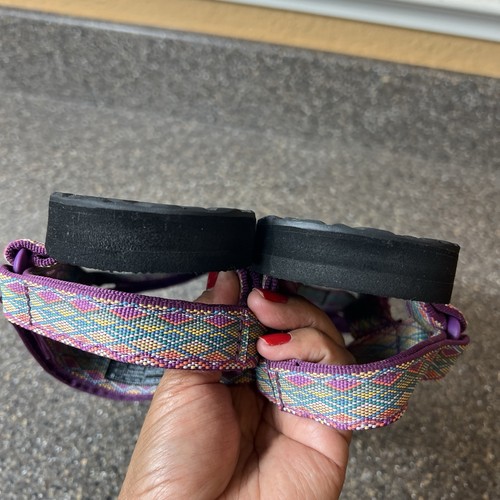 Teva Sandals Women's Sz 9 Original Hiking Sport Strappy Purple Multi Hook & Loop - Bild 8 von 11