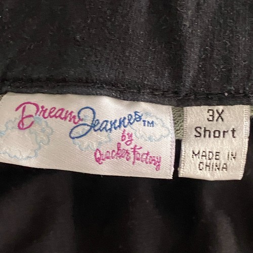 Quacker Factory DreamJeannes Pull-On Pants with Bling Stones Size 3X Short Black - Picture 7 of 10