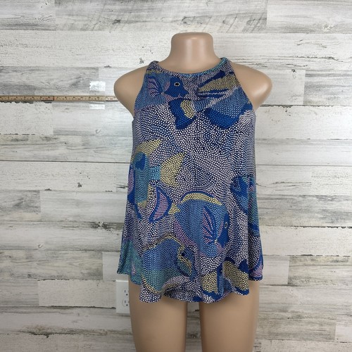 Camiseta sin mangas Tori Richard Honolulu para damas con estampado de puntos de pescado talla XXS - Imagen 2 de 9