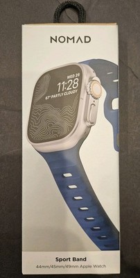 Nomad Authentic Apple Watch Sport Strap FKM Band Atlantic Blue 44/45/49mm NEW!