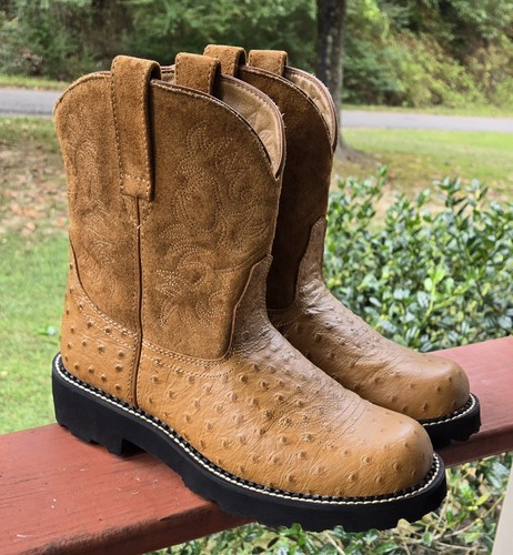 ARIAT Fatbaby Damenstiefel Größe 10 B cognac 4LR Straußenveloursleder Western Cowgirl neu ohne Karton