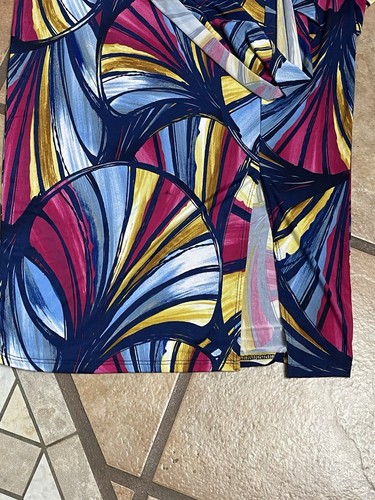 vintage Uptown U.S.A colorful abstract print wrap skirt #sophisticated - Picture 6 of 8