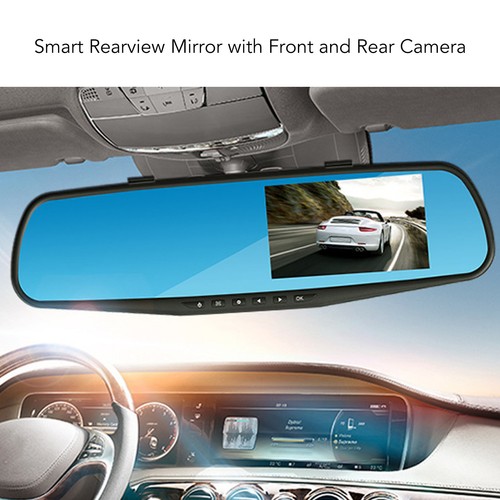 Backup Camera Mirror 4.3 Inch 1080P Front Rear Camera G Sensor Anti Shake Smart - Picture 7 of 12