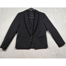 J Crew Black Shawl Collar Blazer Womens Size 6 Wool Blend Single Button Office