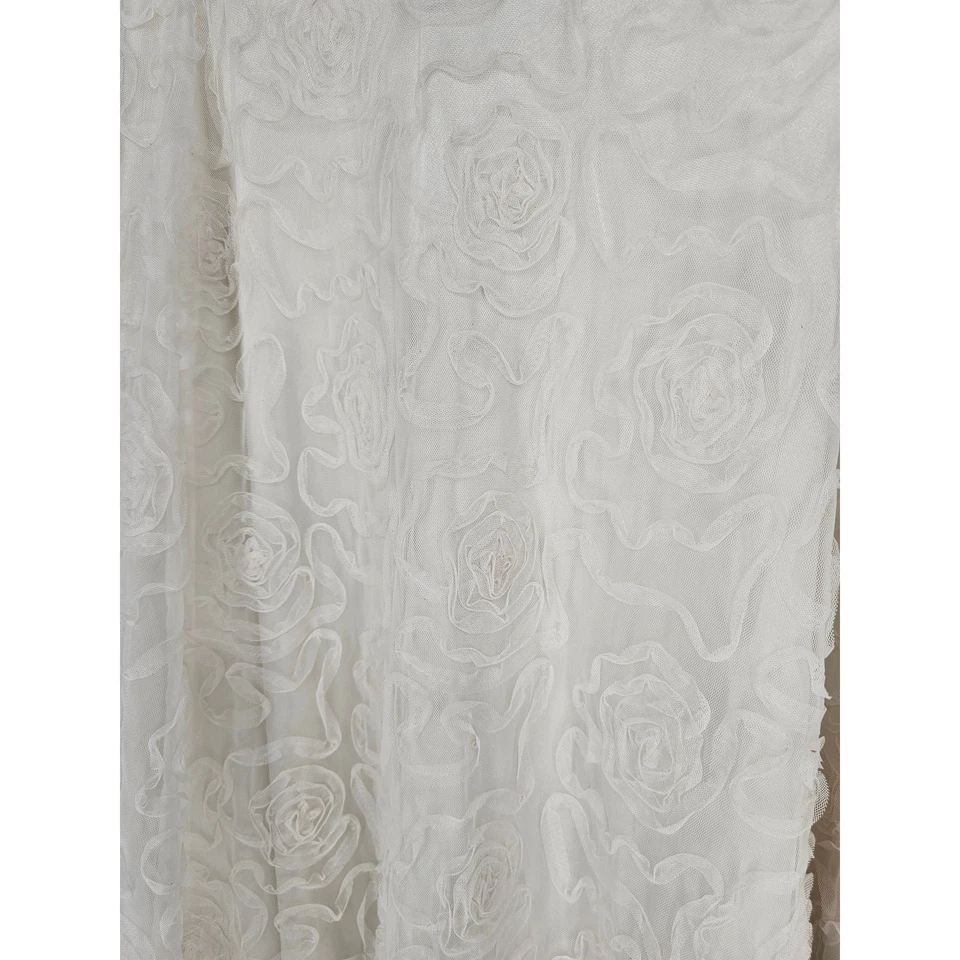 Falda para mujer MSK beige floral de encaje transparente forrada línea A hasta la rodilla talla S Foto 2 de 4