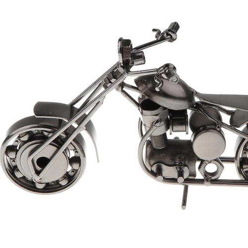 Altmodisches Motorrad-Motorrad-Modell Metalcraft Home Decor Black - Bild 2 von 6