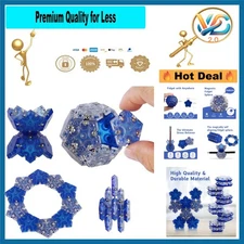 Magnetic Fidget Sphere 12-Piece Set Blue Adults & Teens Novelty Gift