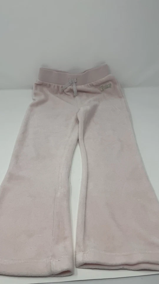 Juicy Couture Little Girls Baby Pink Velour Pants with Logo Accent Size 4 - Image 2 of 4