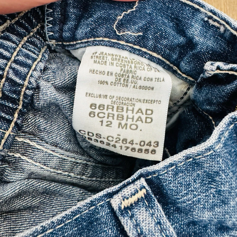 Pantalones Cortos Jean Riders Azul Con Flores Bordadas Infantil Niñas Talla 12 Meses Foto 3 de 4