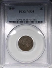 1869 Indian Head Cent PCGS VF35 Circulated Better Date 1C