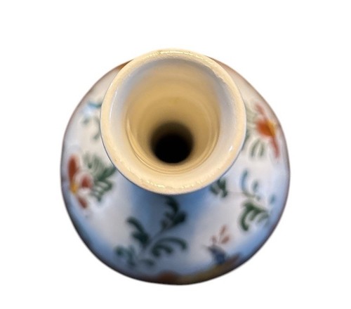 Hand Painted Floral Pattern Bulbous Ceramic Vase Artist Signed 7.5 in - Picture 7 of 9