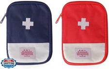 JIAKAI 2 Packs First Aid Bag,Empty First Aid Pouch,Mini Portable Medical Bag 