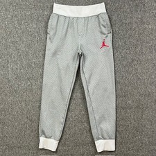Jordan Sweatpants Boys XL Therma-Fit Gray Red Jumpman Athletic Joggers Pockets