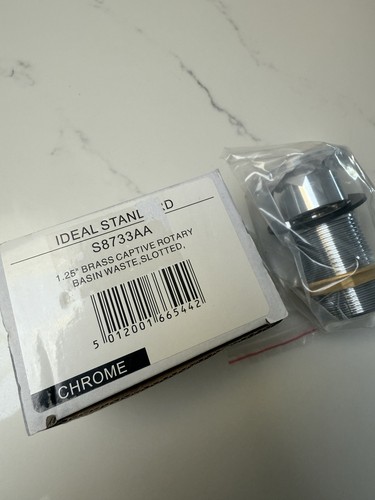 Ideal Standard Chrom 1,25" Messing Schwenkstopfen Schlitz Waschtisch Ablaufgarnitur S8733AA - Bild 2 von 3