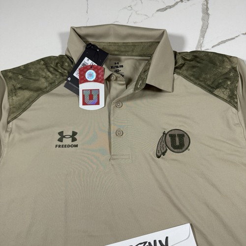 Mens Size XL Under Armour UA Utah Utes Freedom Military Appreciation Polo Shirt - Picture 2 of 14
