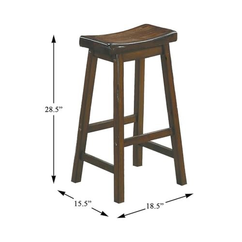 Saddleback 29-Inch Height Barstool, Set of 2 29 Inch Cherry - Picture 4 of 6