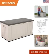 Stylish Heavy-Duty 116 Gallon Deck Box in Desert Sand/Brown for Outdoor Storage