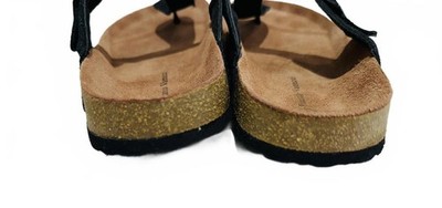 Franco Vanucci Unisex Black Suede Adjustable Strap Toe Post Sandals Size 10.5 Franco Vanucci Men main image 3