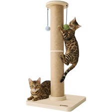 35'' Tall Cat Scratching Post, 4.7'' Large Scratch Post with Thicken Wooden B...