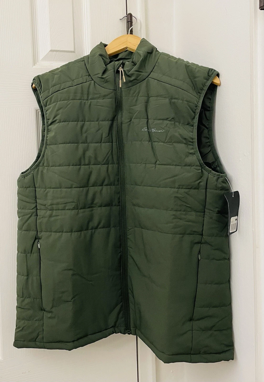 NEW Eddie Bauer Palisade Green Quilted Mens Vest Size LARGE L