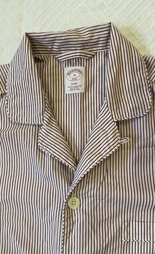 Brooks Brothers Men's Cotton Pajamas Set White & Red Striped Size M - Picture 4 of 8